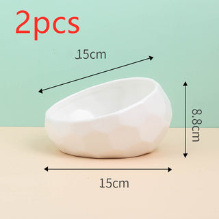 Pet Ceramic Bowl - Oblique Mouth